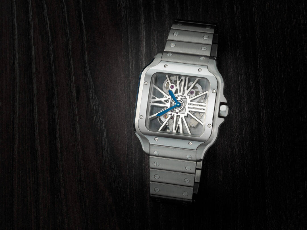 Cartier Santos Skeleton in acciaio Ref. WHSA001